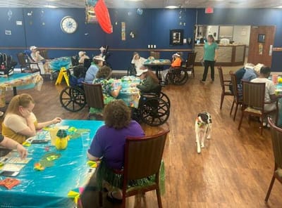 Carmi Manor Rehabilitation and Nursing, Nursing Home in Carmi, IL — Residents engaged in activities in a communal dining area