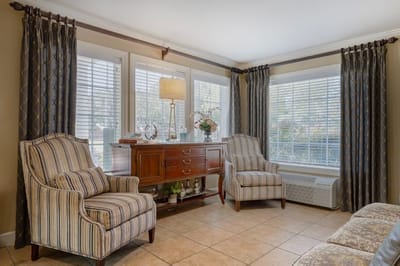 Cozy common area with comfortable seating and natural light