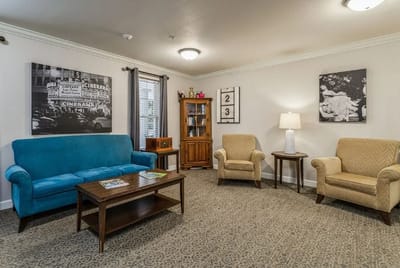 Cozy common area with seating and decor