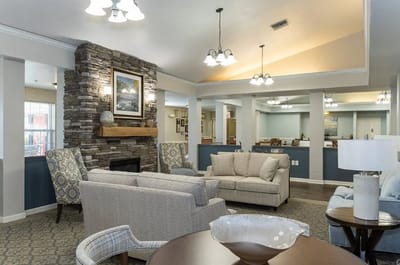 Bright common area with comfortable seating