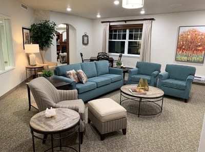 Comfortable lounge area with seating and decor