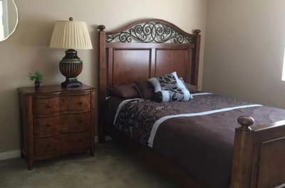 Cozy bedroom in a senior living facility