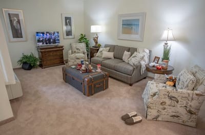 Bright and cozy interior of a living room