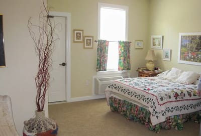 Cozy resident room with floral decor