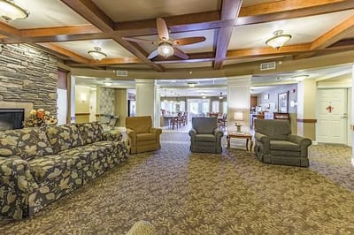 Cozy common area with seating and decor