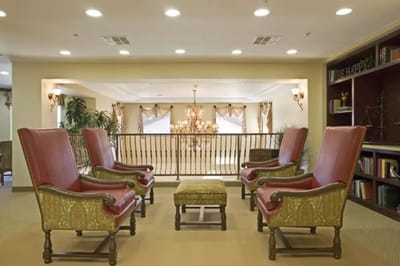 Common area with seating and lighting features