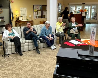 Residents enjoying an activity in a common area