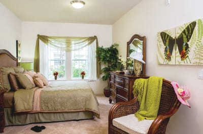 Cozy private bedroom with a warm decor