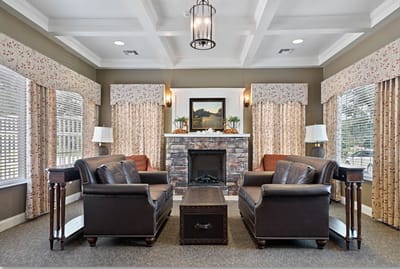 Comfortable common area with seating and decor