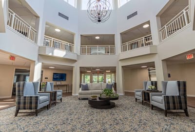 Interior of a bright and spacious common area