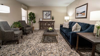 Cozy interior living room of a senior living facility