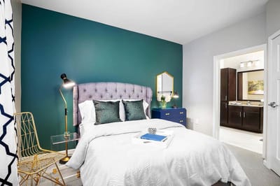 A well-furnished private resident room with modern decor