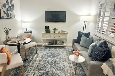 Cozy interior common area with comfortable seating