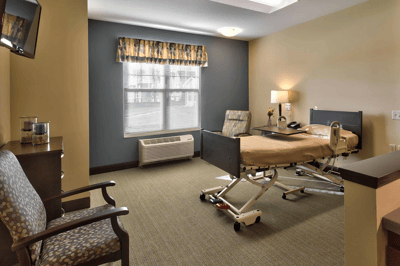 Interior view of a private resident room