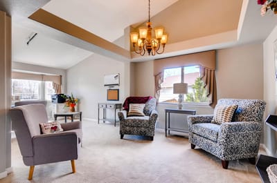 Bright and inviting common area with cozy seating
