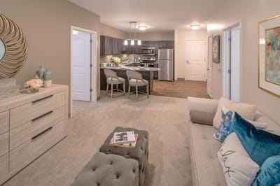 Spacious interior view of a modern apartment unit