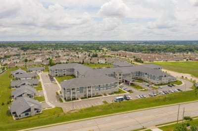 Aerial view of Clarendale of St. Peters facility and surroundings