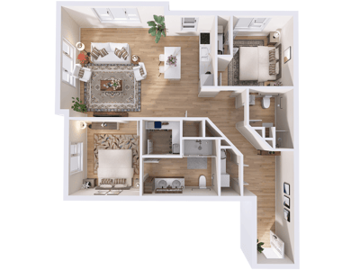 Architectural floor plan of a residential unit