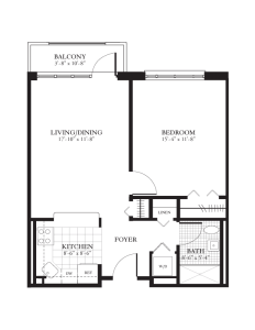 Architectural floor plan of a resident unit