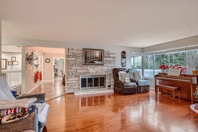 Inviting common area with fireplace and seating