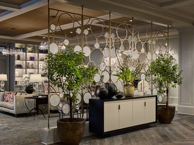 Decorative interior space with plants and modern design