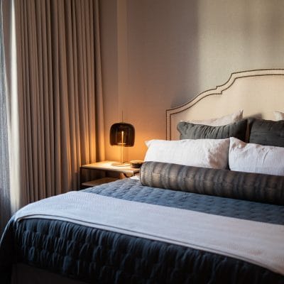 Cozy bedroom setup with soft lighting