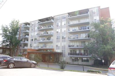 Exterior view of a multi-story senior living facility