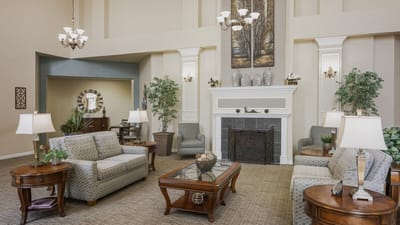 Bright common area with comfortable seating