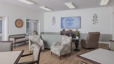 Interior of a welcoming common area at Summit Point