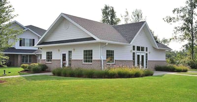 Exterior view of a senior living facility building