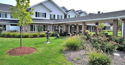 Outdoor space with well-maintained garden and paths