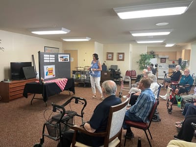 Residents attending an event in a common area
