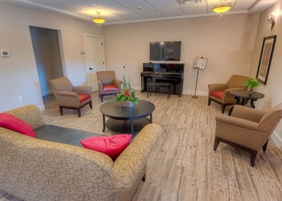 Cozy common area with comfortable seating and decor