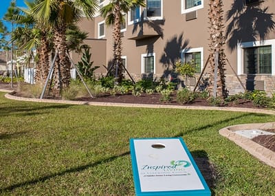 Outdoor view of the facility's landscaping and signage