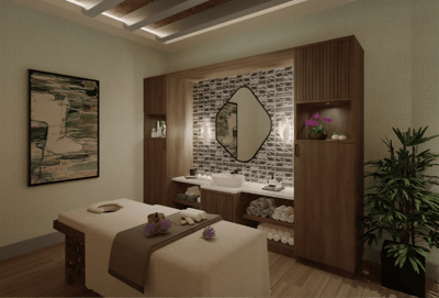 Interior view of a modern spa treatment room