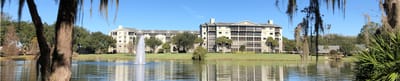 Exterior view of Lake Port Square by the lake
