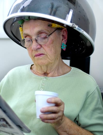 Senior woman enjoying a salon treatment