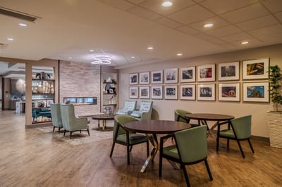 Common area with seating and wall art