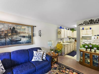 Cozy interior shot of a living space with decor