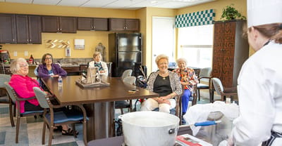 Residents enjoying an activity in a common area