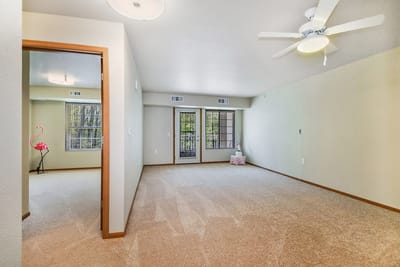 Interior view of a spacious resident room