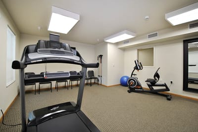 Interior view of a fitness room with equipment