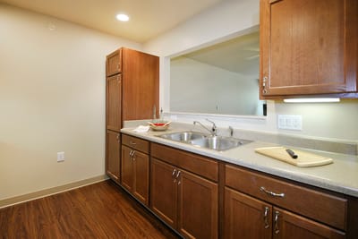 Interior view of a kitchen space