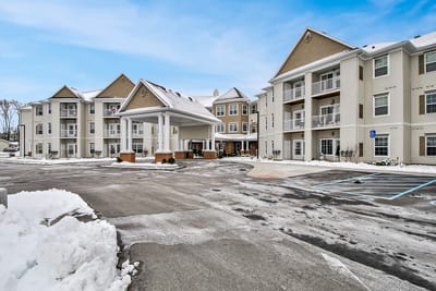 Exterior view of Grandhaven Manor Communities during winter