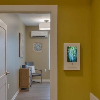 Interior view of a welcoming room in a senior care facility