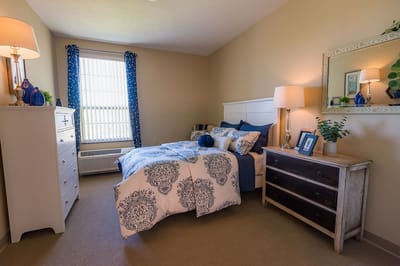 Cozy bedroom in a senior living facility