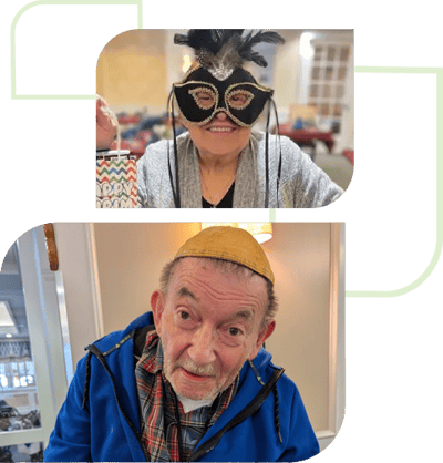 Residents enjoying activities in a common area