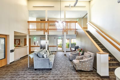 Interior view of a bright and inviting common area