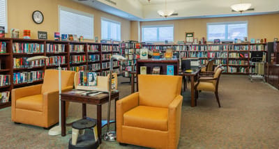Interior view of a cozy library space