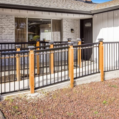 Exterior view of a ramp leading to a facility entrance